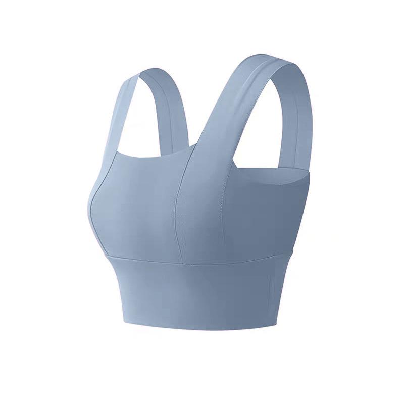 Yoga underwear women with chest pads shockproof gathering running fitness vest square neck beautiful back wear short top