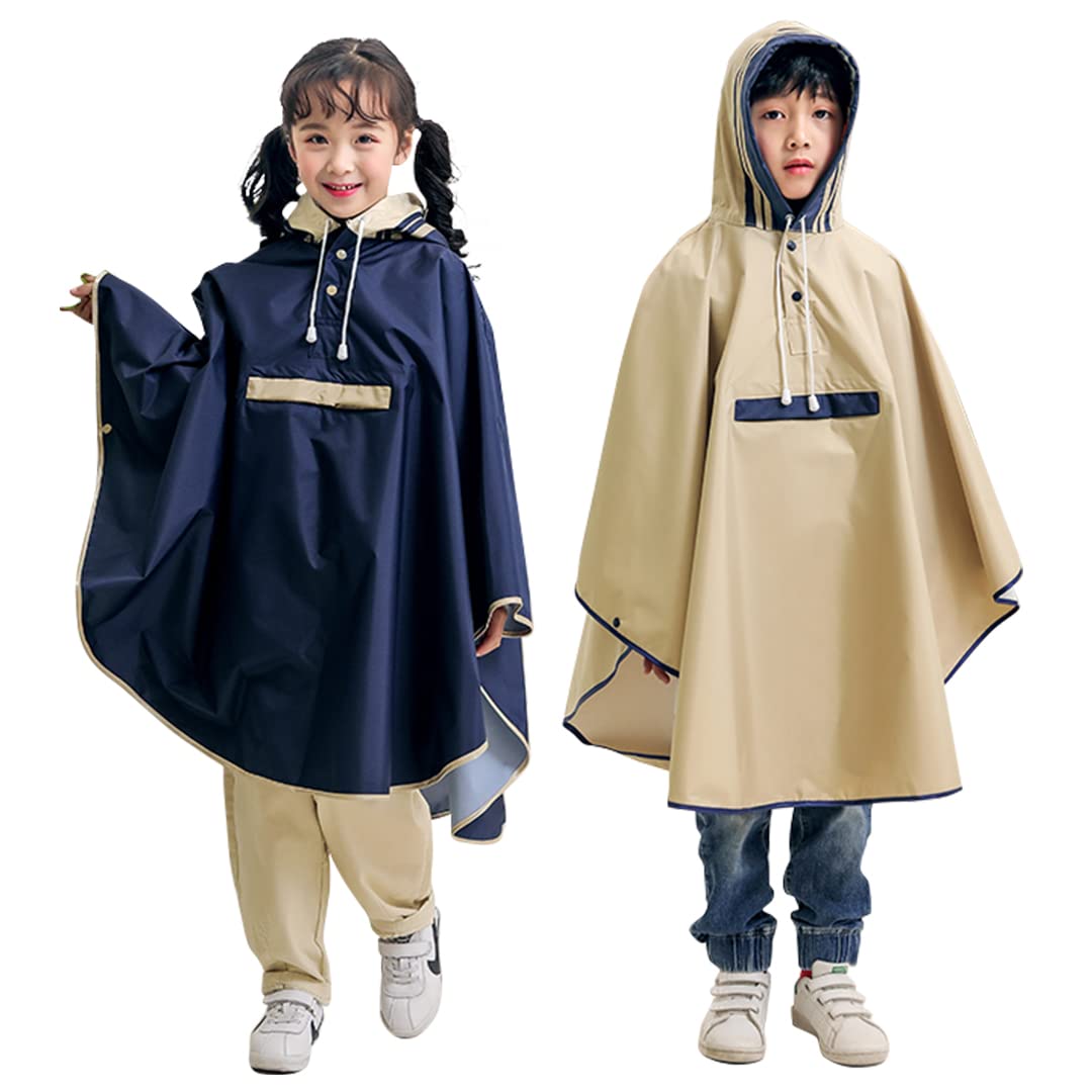 

Детский дождевик Регулируемый совместимый со школой для мальчиков и дождевой и ветрозащитный пончо дождь с переноской тяжелого для школы [mitsuhada] [Последняя серия]