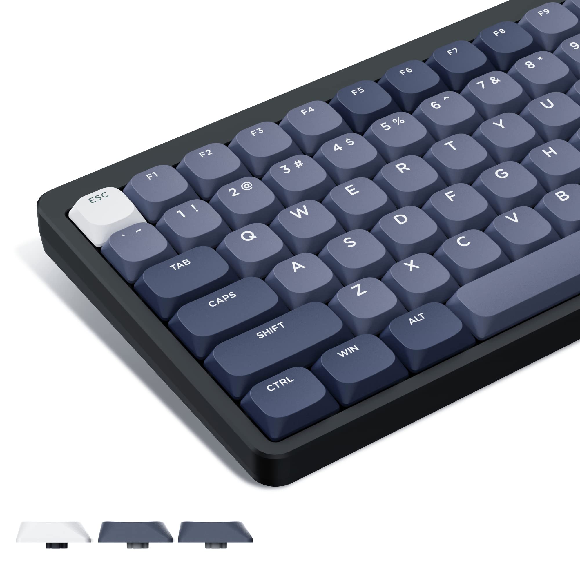 

Womier Low Profile PBT Keycaps 144 Keys Custom Keyboard Keycaps Full Double Shot for Mechanical Grey Keycaps, Set, Keycaps, 60% 65% 75% 80% 100%