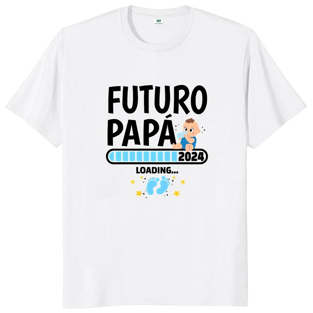 Future Papa 2024 T Shirt First Father Announces Dad Gift Clothing O-neck 100% Cotton Soft T-shirts EU Size