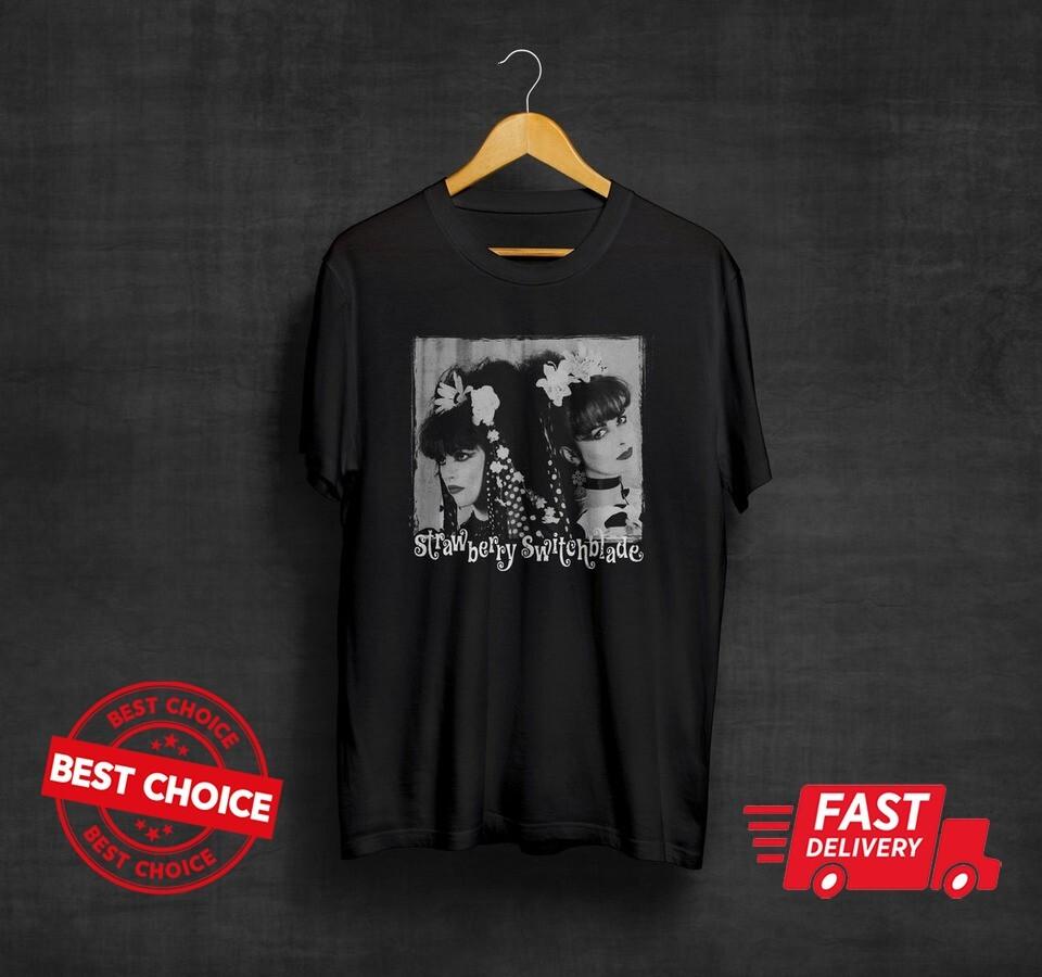 Strawberry Switchblade Black T-Shirt, Strawberry Cotton Top XXXL