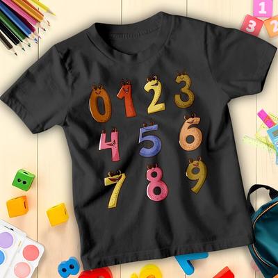 T-shirt Coloré Amusant Journée des Chiffres pour Garçons et Filles pour Enfants #ND