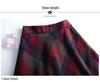 Women's 2024 Autumn/Winter Korean Plaid Wool-Blend A-Line Midi Skirt - Slimming, Thickened, Large Hem