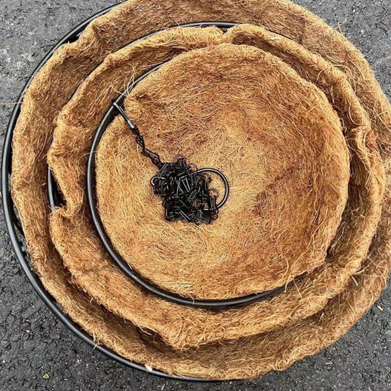 Coconuts Brown Round Iron Chain Hanging Basket Flowerpots European Creative Green Plant Comosum Flower