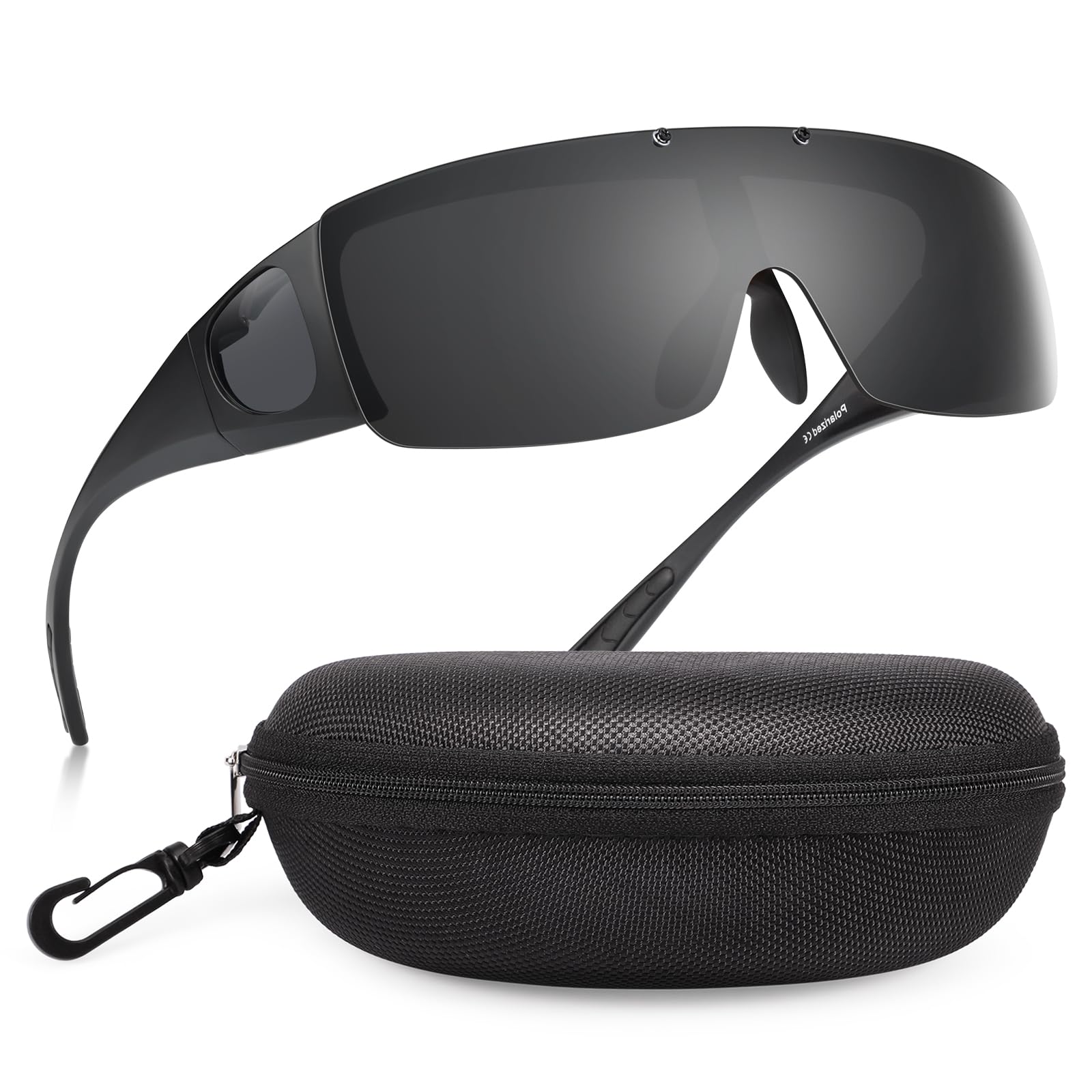

Br Guras Polarized Over-the-Eye Sunglasses, Flip-Up Design, UV400 Protection, Perfect for Cycling, Fishing, Running, and Baseball (Black)