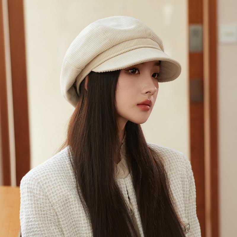 

Шляпы, женские шляпы, осень и зима, положительные и отрицательные, ношение шляпы художника с большим обхватом головы, демонстрация маленькой восьмиугольной шляпы One Size