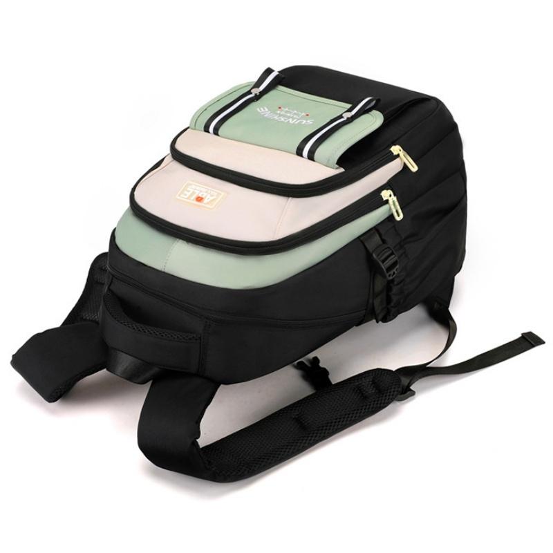 Fashion Contrasting Color Junior High School Girl Schoolbags Widened Reinforced Shoulder Strap Teenager Backpack Lightweight Large Capacity Book Bag