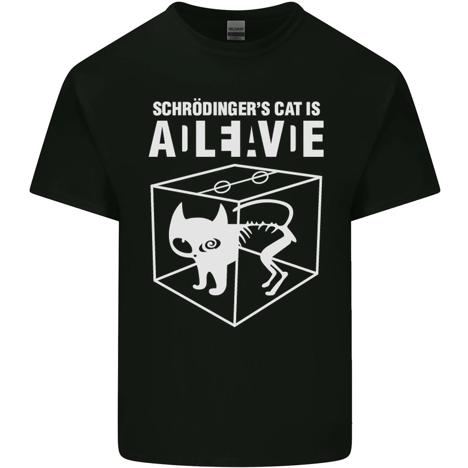 Schrodingers Cat Science Geek Nerd Kids T-Shirt Childrens S