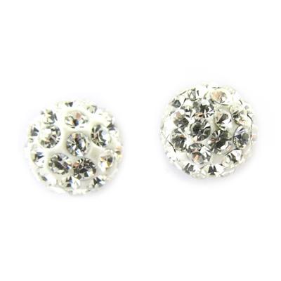 [M0930] - White 'Sissi' Silver Earrings (crystal)