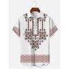 Men's Shirt Art Pattern Print Casual Shirt Short Sleeve Oversized Top Summer Vintage Flower Pattern Beach Y2k Fashion Clothing
