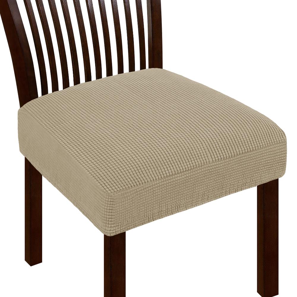 Jacquard Chair Seat Cover Elastic Chair Slipcovers for Home Banquet Dining Room Solid Color Removable Washable Chair Covers