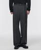 Narrow Belt One-Pleat Wide Slacks [Gray]