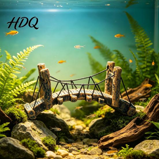 Non-Toxic Fish Accessories Aquarium Bridge Ornament Arch Miniature Tank Decor DIY Garden Mini Model for Terrarium Fairy Aquatic Life Safe Ornament