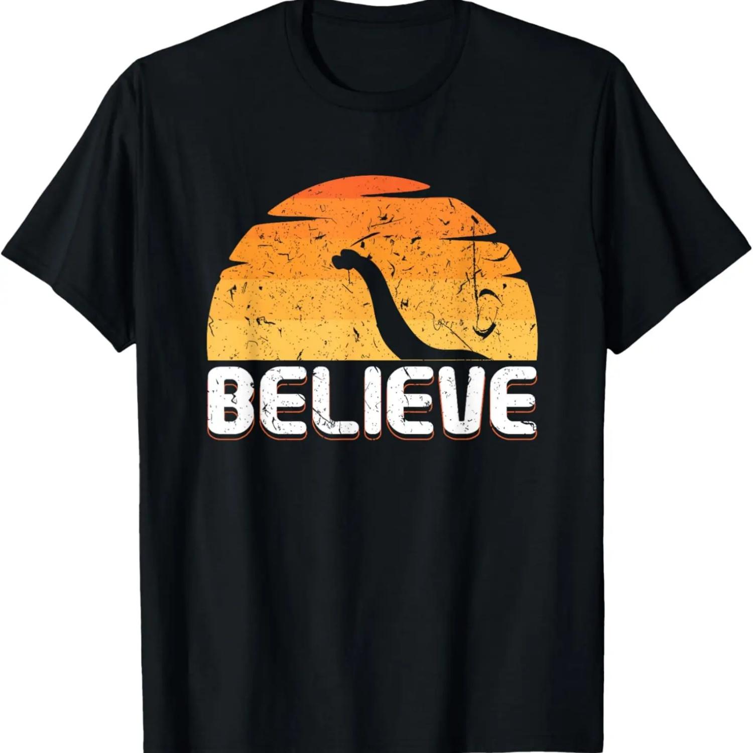 

I Believe Loch Ness Monster Scotland Nessie Retro T-Shirt XXXXXL чорний