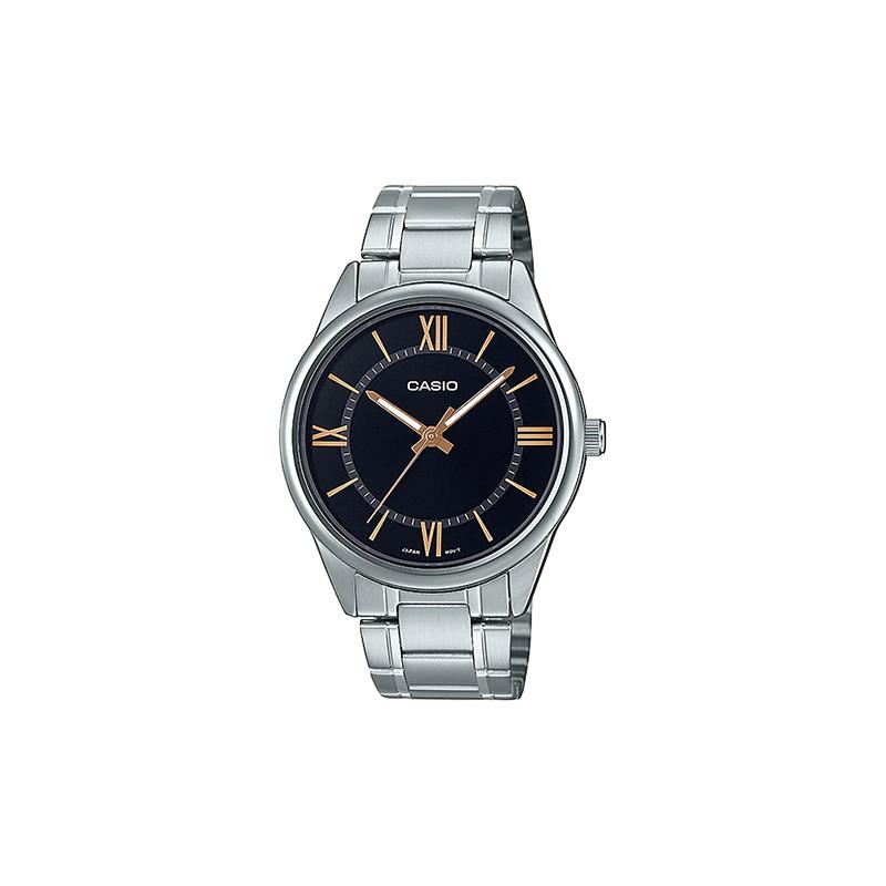 

Casio STANDARD Series Classic Simple Exquisite Fashion Waterproof Tri-fold Buckle Quartz Movement Stainless Steel Strap Japanese and MTP-V005D-1B5 чорний