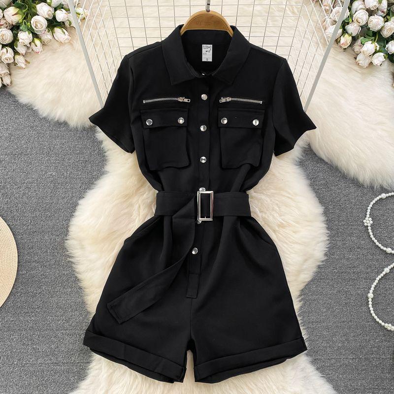 

Jumpsuit 2024 Summer Elegant High Waist Work Clothes Black XL
