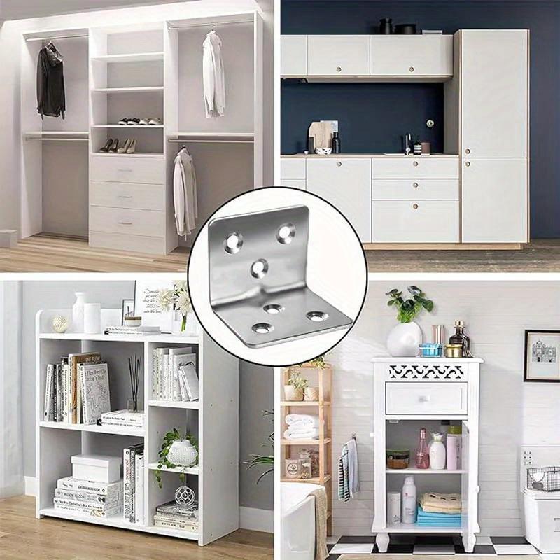 16 PCS Stainless Steel Corner Brace Duty Right Angle Bracket Metal Joint Bracket Shelf L Shape Bracket Shelves Furniture Cabinet
