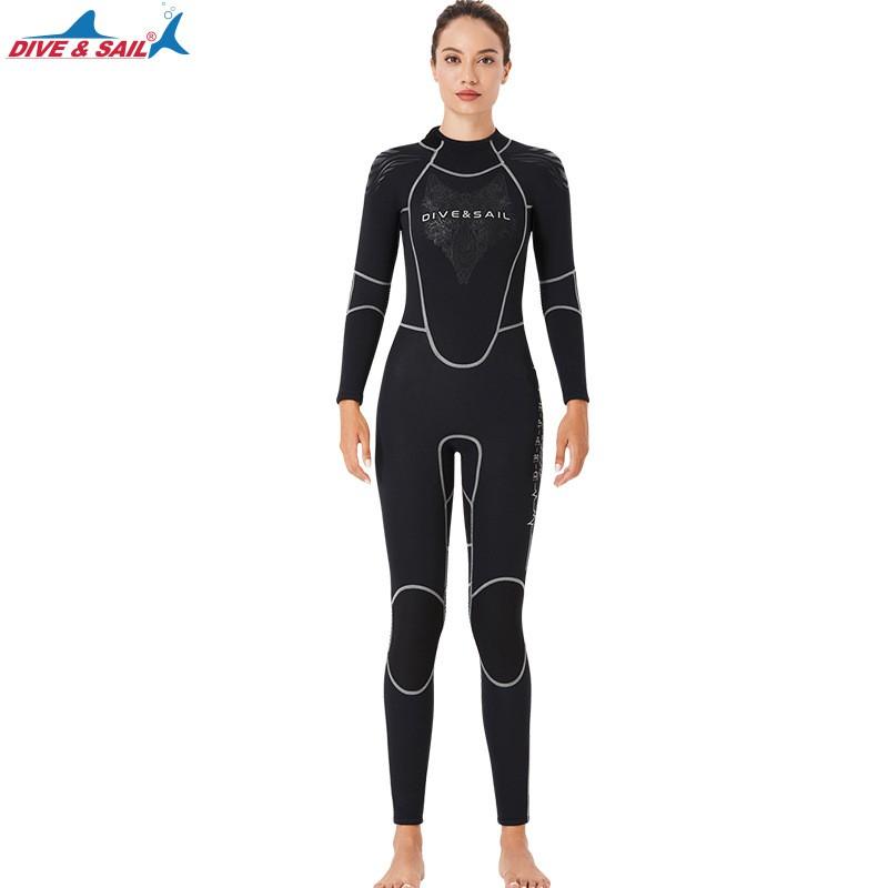 Diving Suit Women's 3MM One-piece Warm Surfing Long-sleeved Men's Cold-proof Thick Snorkeling Swimming Pants