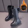 Girls' Bow Long Leather Boots - 2025 Autumn/Winter Stylish Princess Collection