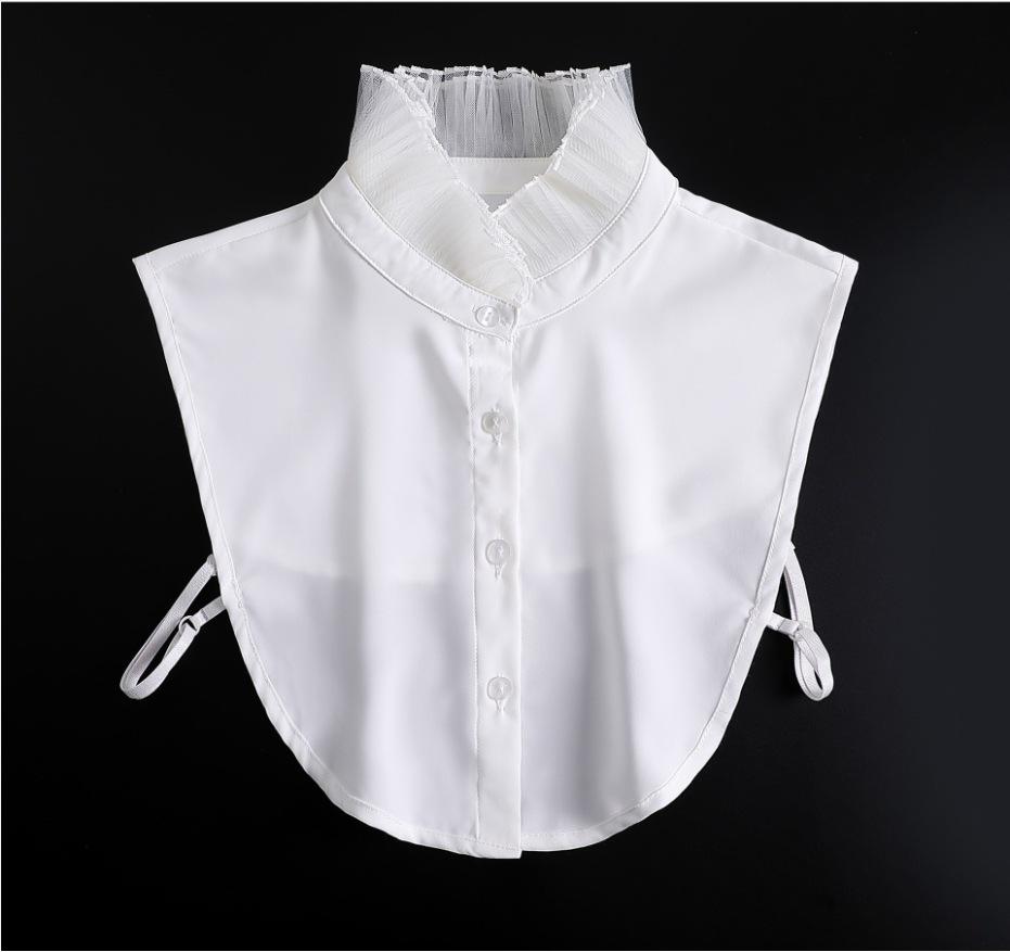 

Женские накладные воротники Лотос Лист Грибной край Декоративный Стойка Съемный Воротник Белое Кружево Шаль Воротник для свитера