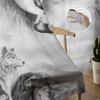 Wilder Tierwolf, durchsichtiger Voile-Vorhang für Wohnzimmer, Schlafzimmer, Küche, Dekoration, Morgen-Tüll-Fenstervorhang, Chiffon-Vorhänge
