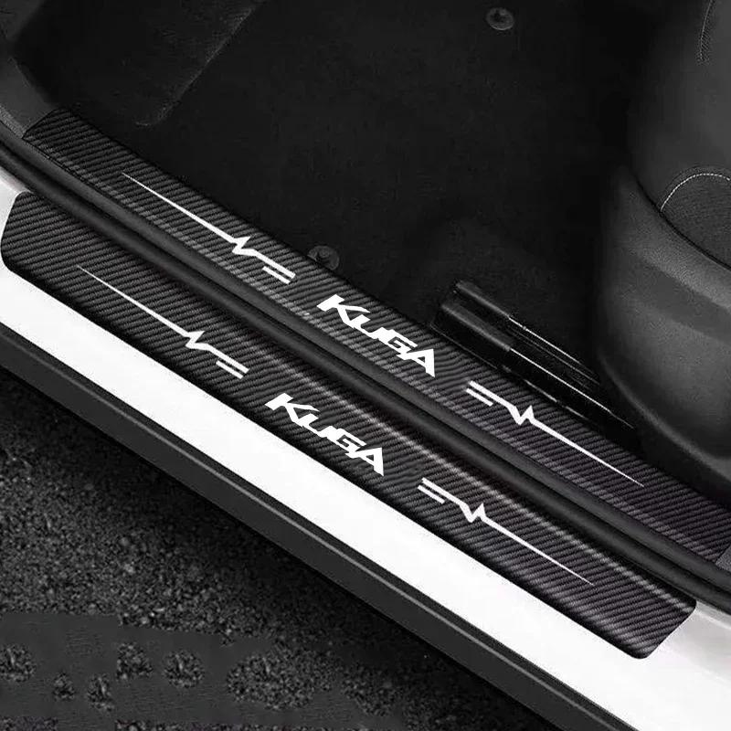AAANF1 Car Door Sill Protector Stickers For Ford KUGA Logo Badge Waterproof Decals Guard Plate Bumper Anti-Scratch Auto Accessories
