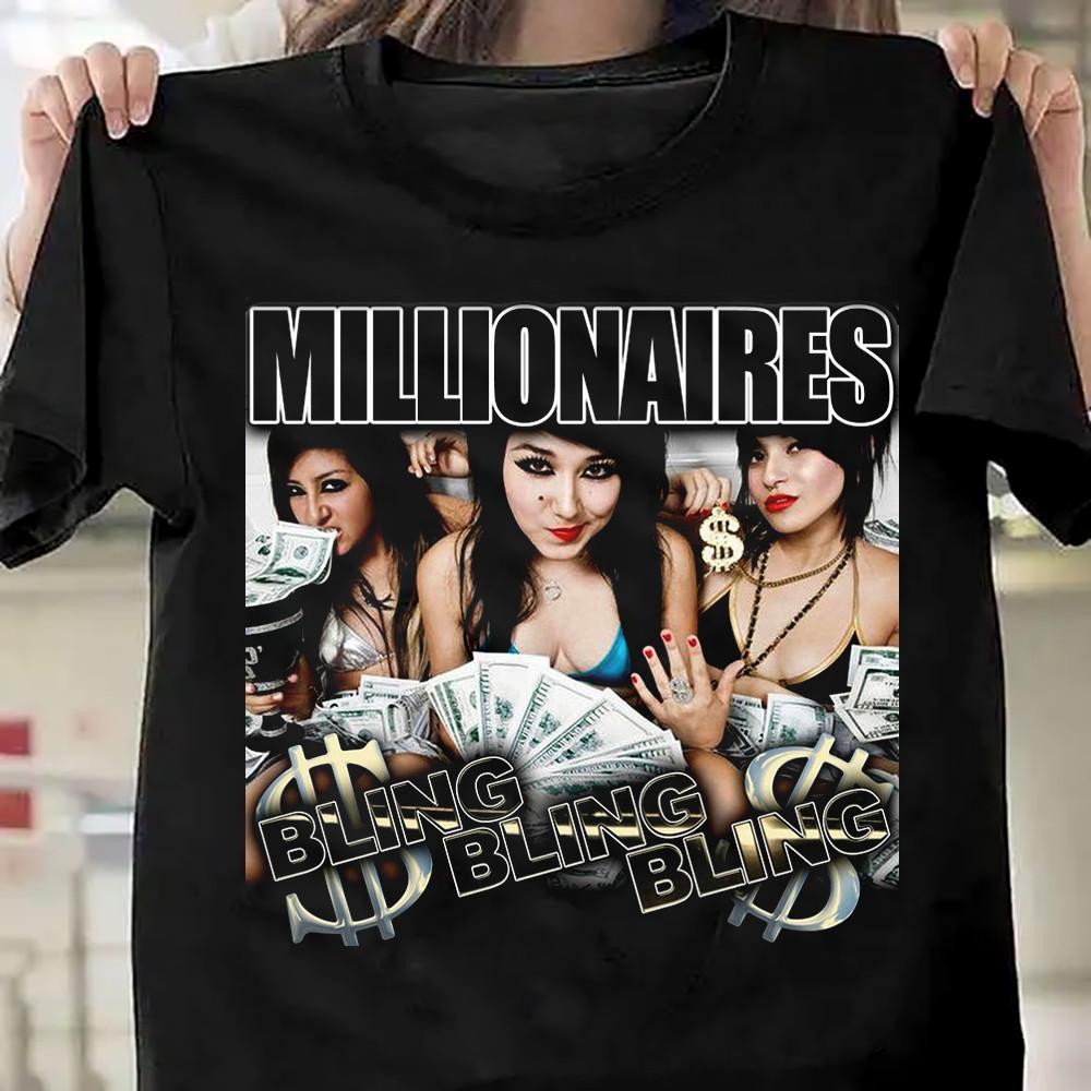 New Millionaires Bling Bling Bling Short Sleeve Black All Gift Shirt Unisex T-Shirt XXL