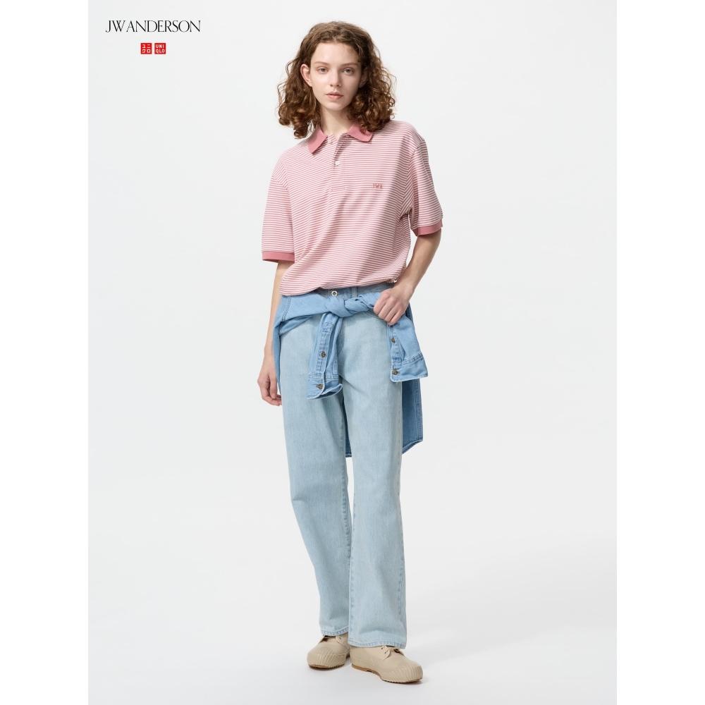 Uniqlo Japan Dry Kanoko Border Polo Shirt