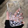 Purple Flower Transparent Glitter Phone Case For iPhone 17 16 15 Pro Max 14 13 12 11 XS XR X 7 8 Plus 17E Shockproof Soft Cover