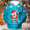Christmas Men's Santa Claus 3D Hoodies Unisex Pullover Yellow Red Royal Blue Blue Green Hooded Santa Claus Graphic Prints