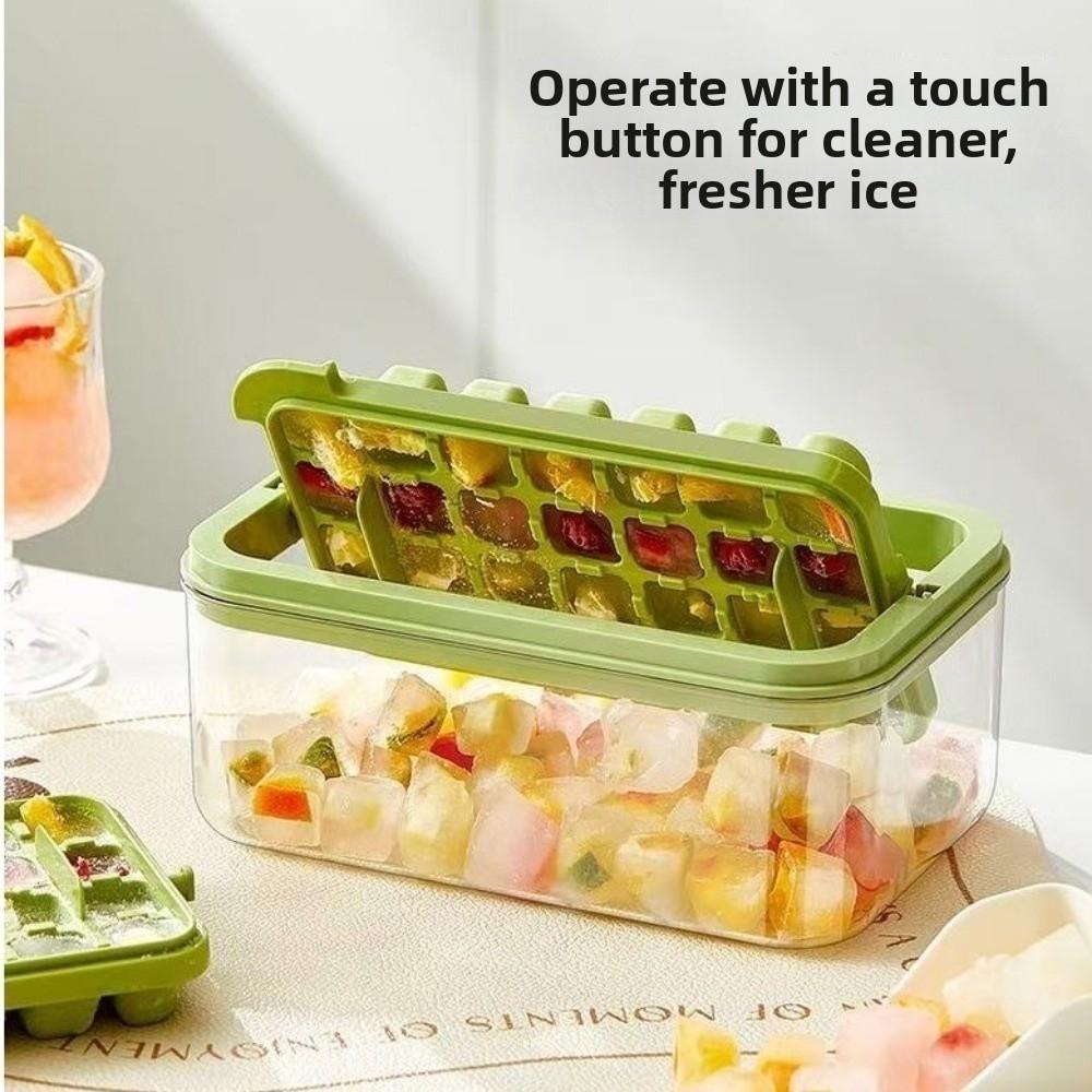 28/56 Grid Ice Cube Mold with Lid Shovel Reusable Ice Maker Storage Box Press To Remove Single/ Double Layer Ice Mould Tray