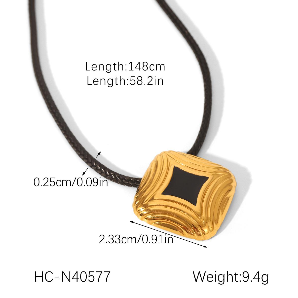 

Stainless steel earrings, threaded black oil-dripping ring, non-fading necklace, titanium steel jewelry set