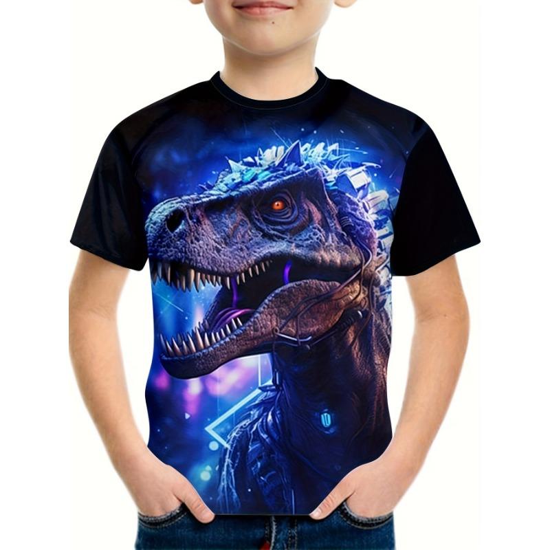 Children's Clothing Boys Tshirt Short Sleeve Girl T-Shirt 3D Cartoon Dinosaurs Casual Round Neck Tees Kids Summer