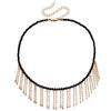 Black imitation crystal fringed thin chain necklace, sexy light luxury collarbone necklace