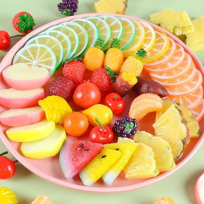 Simulation Fruit Slices Fake Artificial Apple Lemon Mango Watermelon Model Photography Props For Party Kitchen Home Decor Supply