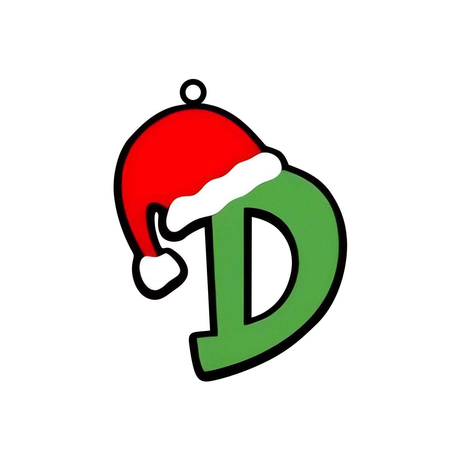 

Рождественские акриловые буквы, акриловые плоские подвесные украшения для рождественской елки, двусторонняя подвеска с принтом для дерева/автомобиля/рюкзаков 2D Flat One Size