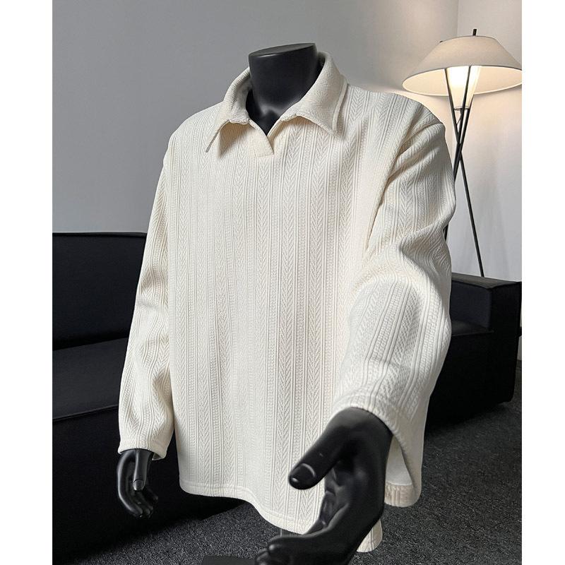 Light Luxury Fashion Pullover Knitted Sweater Loose Solid Color Cool Handsome Men s Sweater Lazy Season Korean Version M абрикосовый