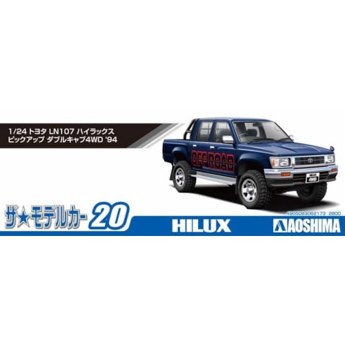 Aoshima Bunka Kyozai (AOSHIMA) 1/24 Scale The Model Car No. 20 Toyota LN107 Hilux Pickup Double Cab 4WD 1994 Plastic Model