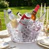 Cubo de Hielo en Forma de Lingote Gran Capacidad Doble Asa Refrigerador Portátil para Cerveza Champaña Vino Cubo de Hielo Resistente para Fiesta Camping Picnic Barra de Casa