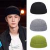Bonnet  Hat Solid Color Women Skullcap Knitted Brimless Hat Korean Style Beanie Hats Men Docker Cap