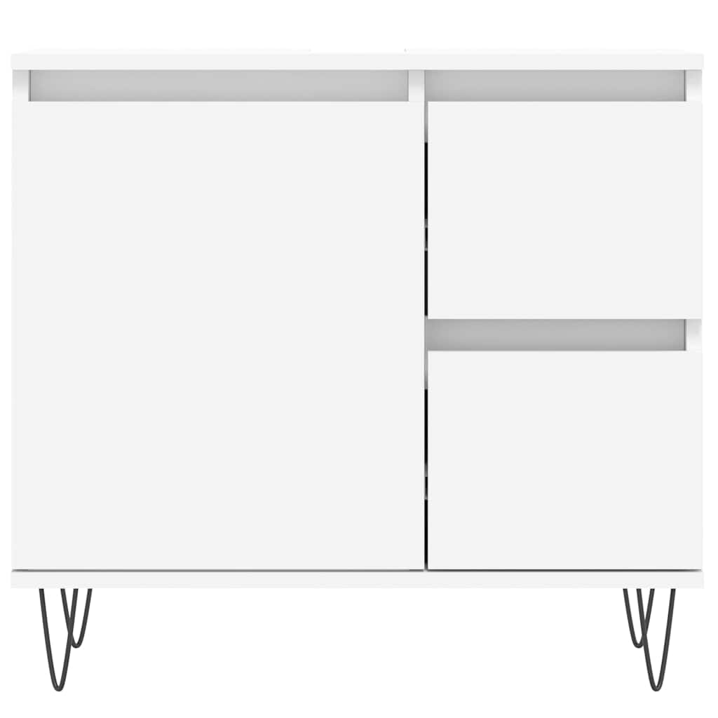 3 Piece Bathroom Furniture Set White Particleboard