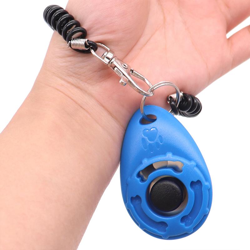 Dog Training Clicker Pet Cat Dog Click Trainer Easy To Use for Cat Puppy Birds Horses Aid Adjustable Wrist Strap Sound Key Chain