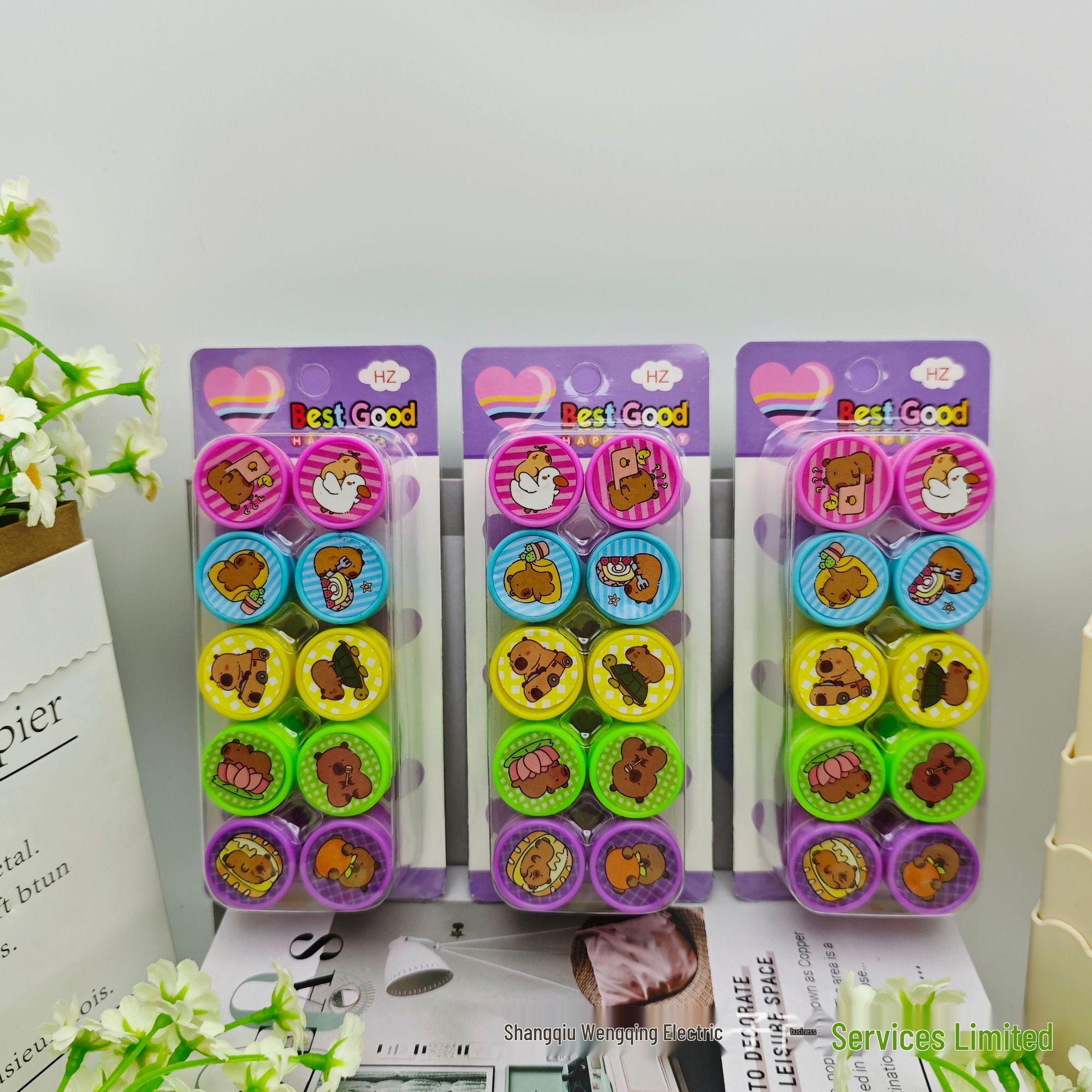 

Морские животные 10-предметный детский моющийся набор штампов - Милые, с множеством узоров для штампинга в детском саду