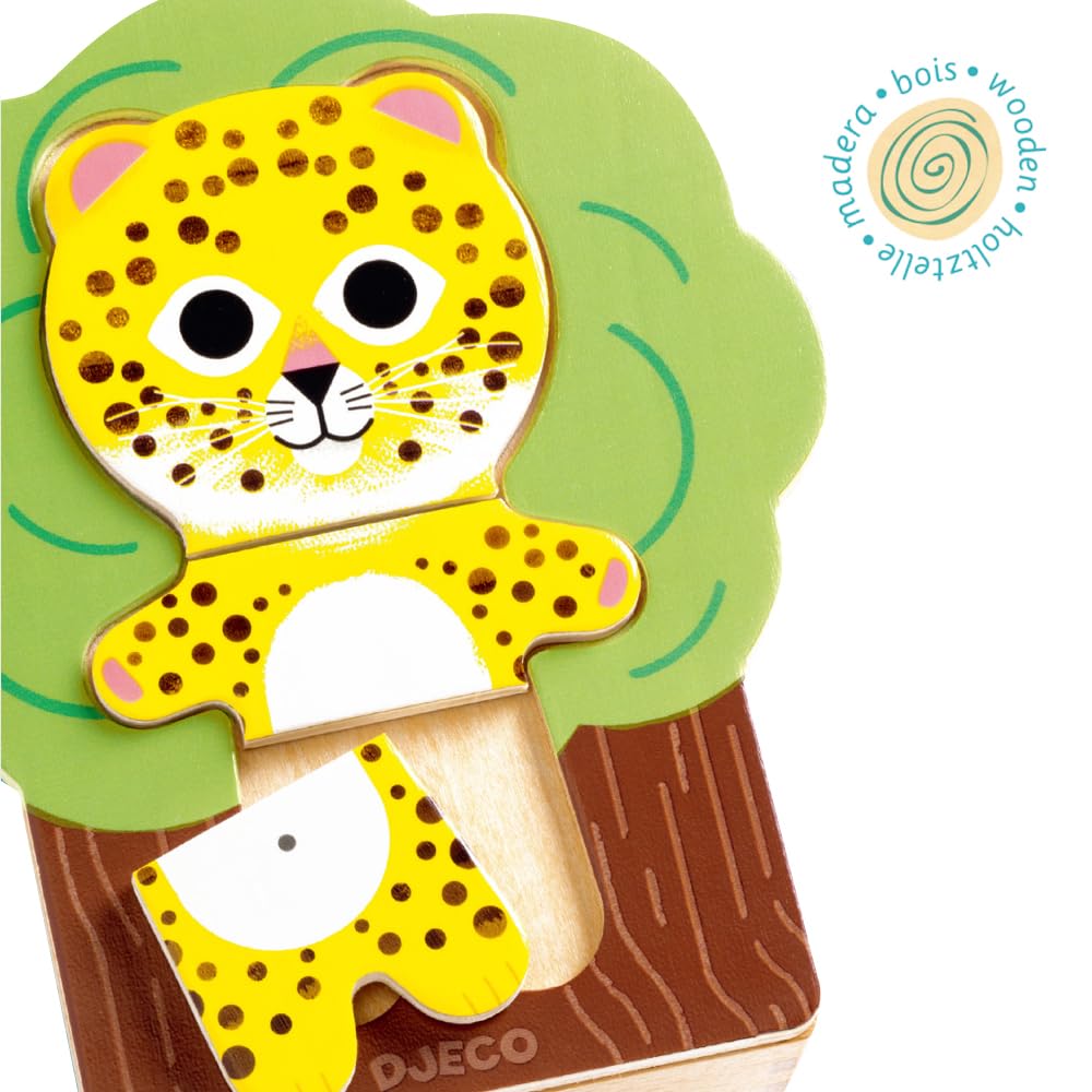 DJECO Arabramix Shape-Matching Puzzle, Wooden Educational Toy for Ages 2, 3, and 4, Boys and Girls, Toddlers, Baby Gift, Present for Newborns and