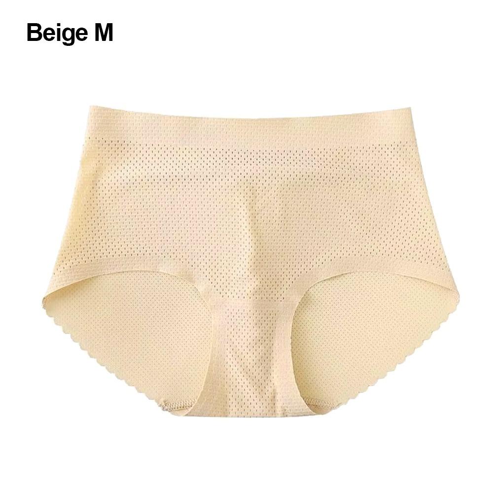 1Pcs Nylon Butt Lifting Pants Thin Seamless Briefs New Fake Butt Underwear for All Seasons Beige M