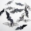 Halloween Decorations 36pcs Large Bats Wall Stickers Decals Decor Halloween Hollow Wall Decals PVC Scary Black Bat Stickers for Fireplace Ceiling