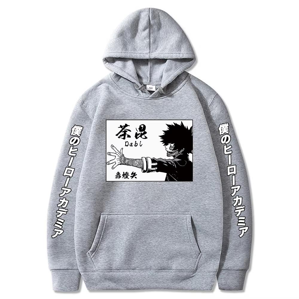 Harajuku Anime My Hero Academia Dabi Printed Hooded Men Women Oversized Hoodies Y2k Streetwear Classic Simple Unisex Sweatshirt