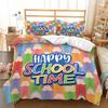 School Learning 3D Digital Printing Kit Bed Three-Piece Quilt Cover