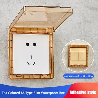 Wall-mounted Switch Protective Cover Self-Adhesive 86 Type Socket Waterproof Box Plastic Protection Socket Bathroom