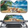 Talayituse Funny Family Dogs Print Windshield Sunshade for Car SUV Truck Foldable Uv Ray Reflector Front Window Sun Shade Visor Shield Cover